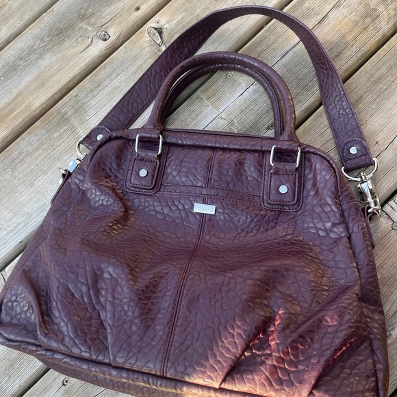 Jewell by thirty one  pebble Leather Satchel burgundy - Picture 1 of 11